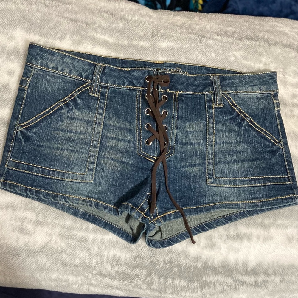 NWOT Almost Famous Tie Up Short Shorts Vintage y2k